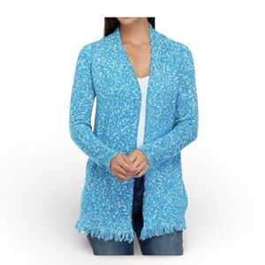 LILLY PULITZER MAVERY TURQUOISE BLUE SHORE MARLED CARDIGAN S